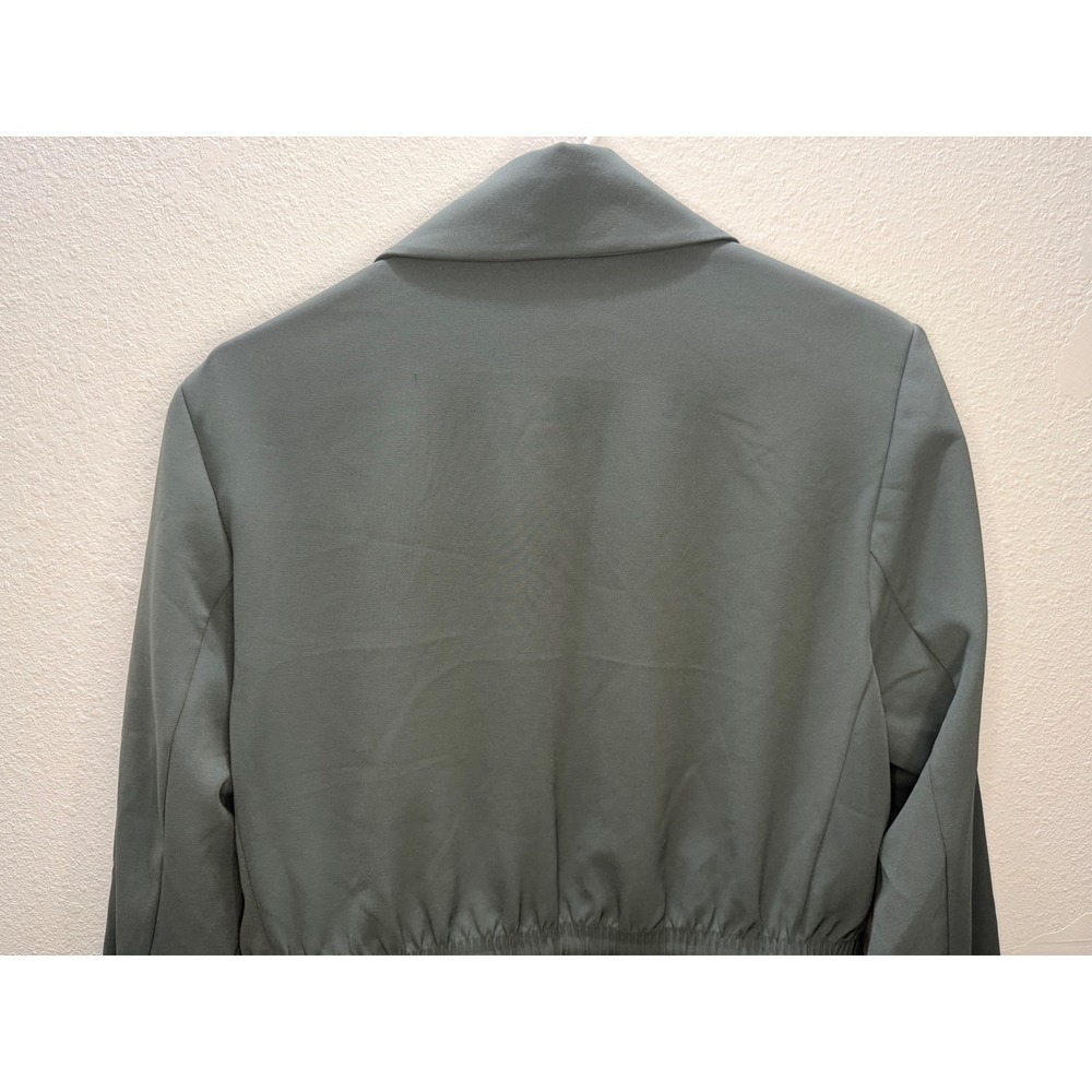 Athleta Womens Sage Green Drawstring Tie Waist Blazer Jacket Size 14 - Picture 4 of 9